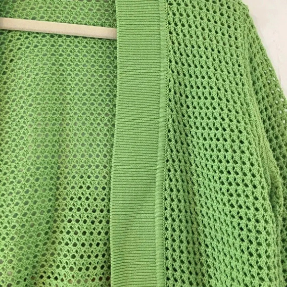 Jones Studio Open Knit 3/4 Sleeve Crop Cardigan - Picture 3 of 8